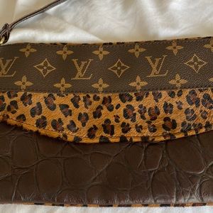 Louis Vuitton repurposed fringe cross body or clutch